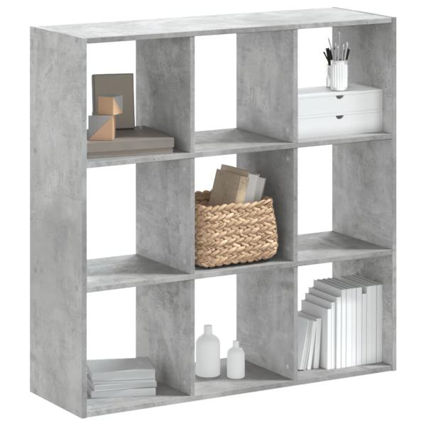 ARDEBO.de - Bücherregal Betongrau 102x32x102 cm Holzwerkstoff