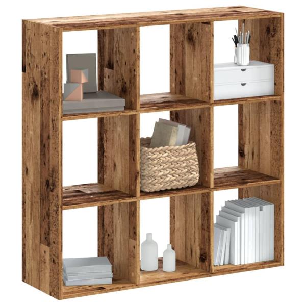 ARDEBO.de - B?cherregal Altholz-Optik 102x32x102 cm Holzwerkstoff