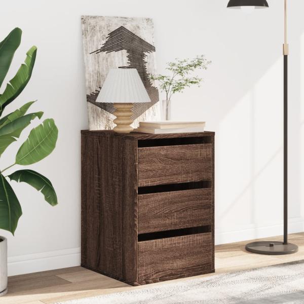 Kommode Braun Eichen-Optik 40x41x58 cm Holzwerkstoff