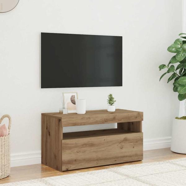 TV-Schrank mit LED-Leuchten Artisan-Eiche 75x35x40 cm