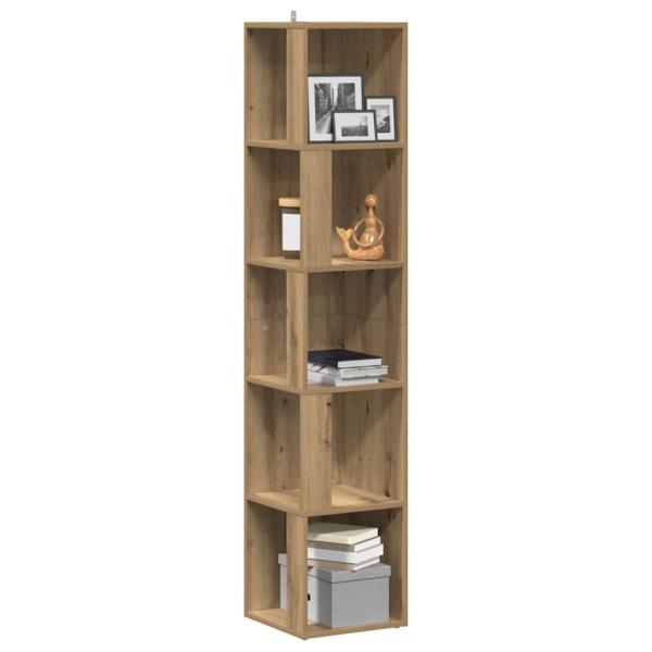 ARDEBO.de - Eckregal Artisan-Eiche 33x33x165 cm Holzwerkstoff