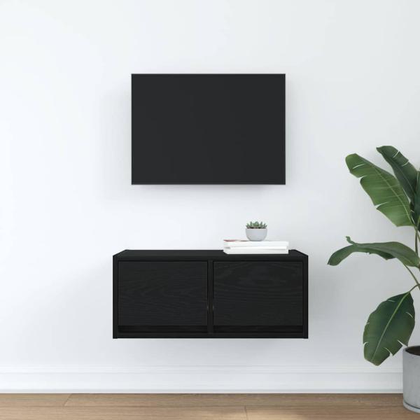 TV-Schrank Schwarz Eichen-Optik 60x31x25,5 cm Holzwerkstoff