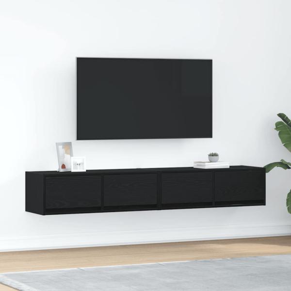 ARDEBO.de - TV-Schränke 2 Stk. Schwarz Eichen-Optik 80x31x25,5 cm