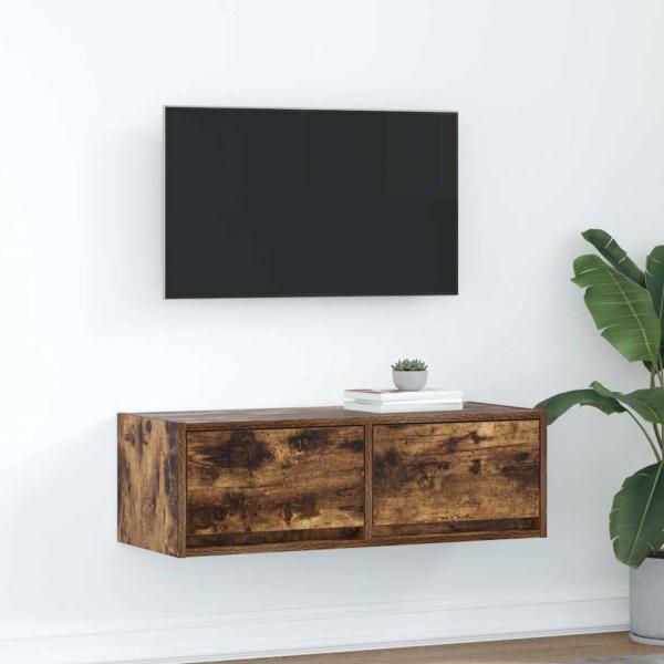 ARDEBO.de - TV-Schrank Räuchereiche 80x31x25,5 cm Holzwerkstoff