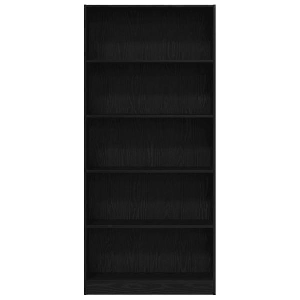 Bücherregal Schwarz Eichen-Optik 80x24x176 cm Holzwerkstoff