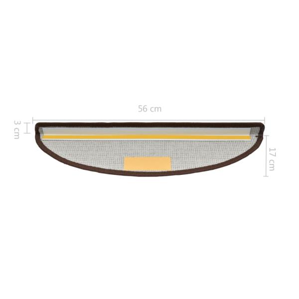 Stufenmatten 15 Stk. 56x17x3 cm Kaffeebraun Halbrund