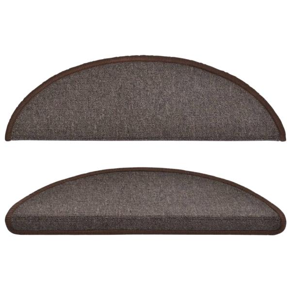 Stufenmatten 15 Stk. 56x17x3 cm Kaffeebraun Halbrund