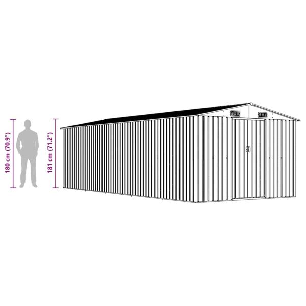 Gerätehaus 257x580x181 cm Metall Grün