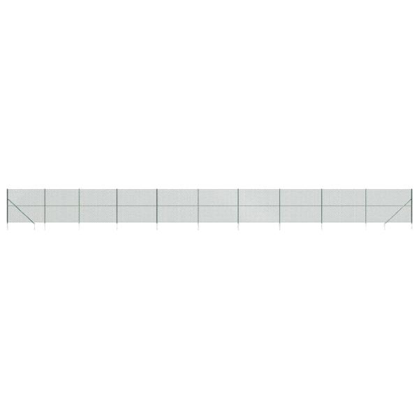 Maschendrahtzaun mit Bodenhülsen Grün 2,2x25 m