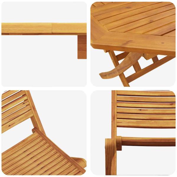 Garten Essgruppe 5 Stk. Braun Massivholz Akazie