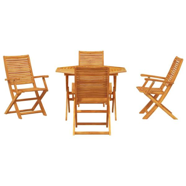 Garten Essgruppe 5 Stk. Braun Massivholz Akazie