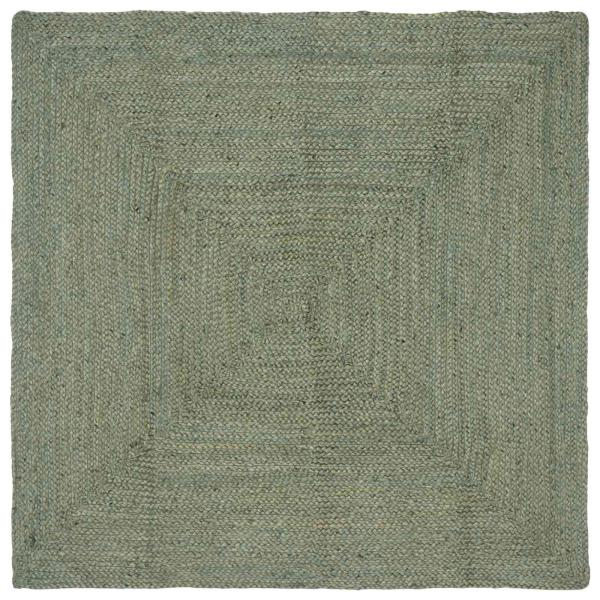ARDEBO.de - Bereichsteppich Olivgrün 120 x 120 cm Jute
