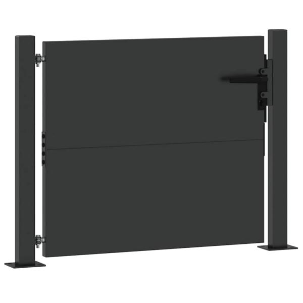Gartentor Schwarz 110 x 105 cm Pulverbeschichteter Stahl