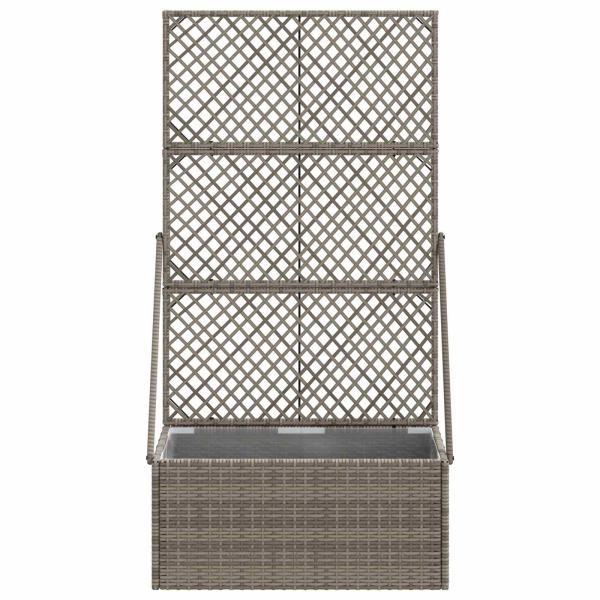 Gartenpflanzer mit Gitter Grau 70 x 30 x 135 cm Poly-Rattan