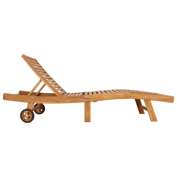 Sonnenliege Massivholz Teak Braun