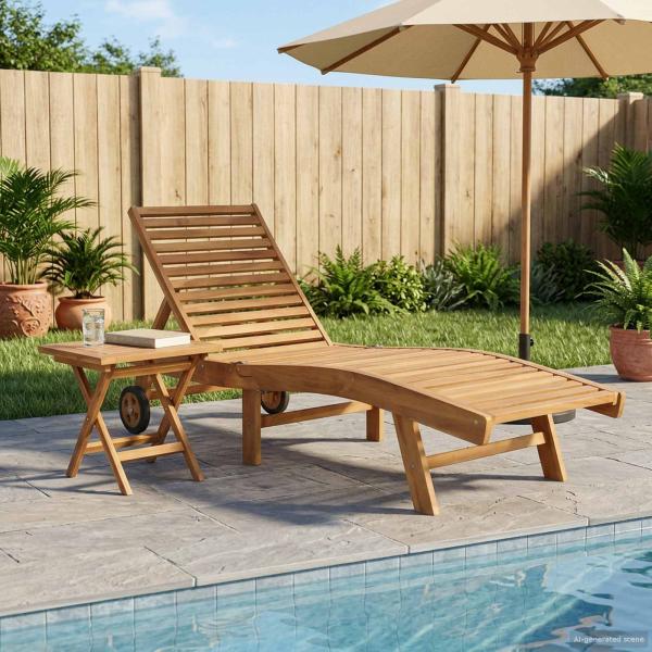 ARDEBO.de - Sonnenliege 2 stk. Massivholz Teak Braun