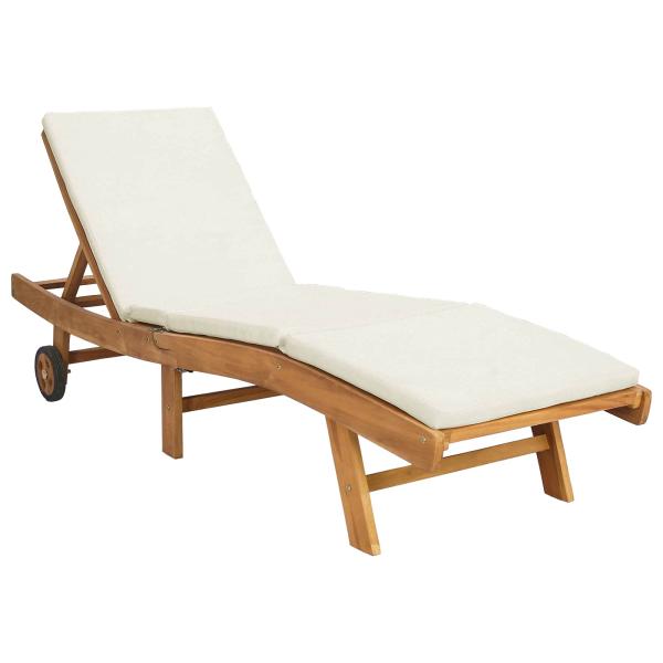 Sonnenliege Polyester Braun und Creme