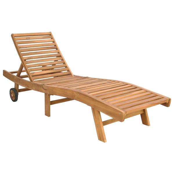 Sonnenliege Polyester Braun und Hellgrau