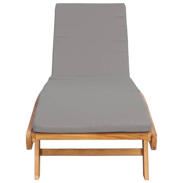 Sonnenliege Polyester Braun und Hellgrau