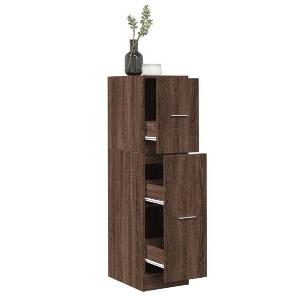 ARDEBO.de - Apothekerschrank Braun Eichen-Optik 30x41x118 cm Holzwerkstoff