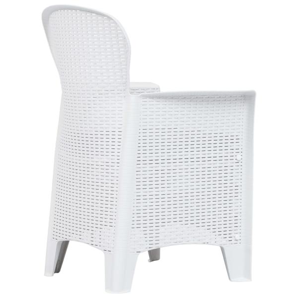 9-tlg. Garten-Essgruppe Kunststoff Weiß Rattan-Optik