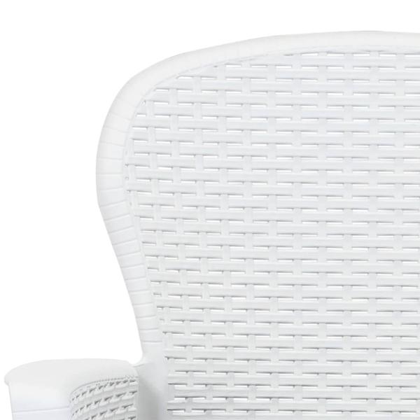 9-tlg. Garten-Essgruppe Kunststoff Weiß Rattan-Optik