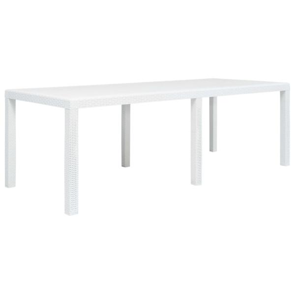 9-tlg. Garten-Essgruppe Kunststoff Weiß Rattan-Optik