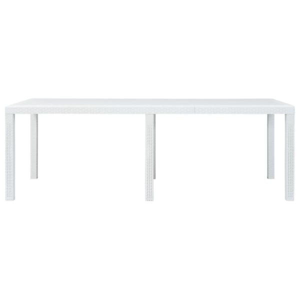9-tlg. Garten-Essgruppe Kunststoff Weiß Rattan-Optik