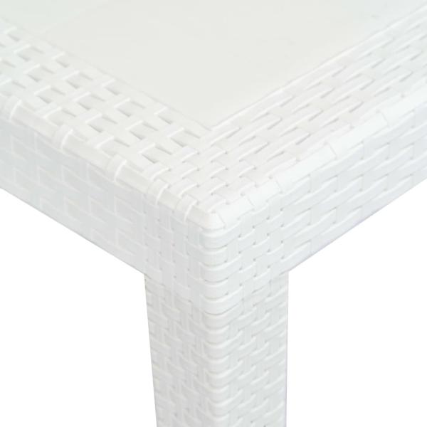 9-tlg. Garten-Essgruppe Kunststoff Weiß Rattan-Optik