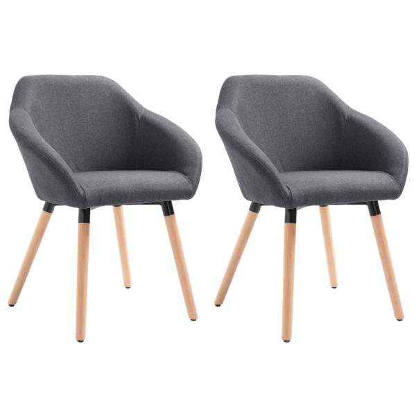 ARDEBO.de - Esszimmerstühle 2 Stk. Dunkelgrau Stoff