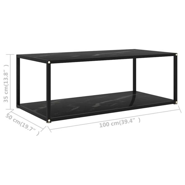 Couchtisch Schwarz 100x50x35 cm Hartglas