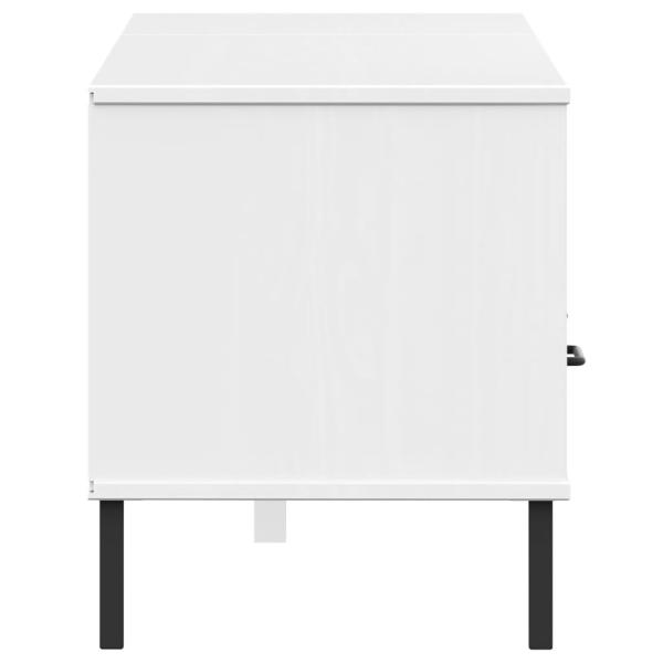 TV-Schrank OSLO mit Metallbeinen Weiß Massivholz Kiefer