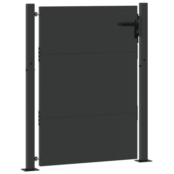 Gartentor Schwarz 105 x 130 cm Pulverbeschichteter Stahl