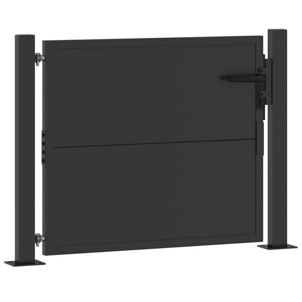 Gartentor 110 x 105 cm Pulverbeschichteter Stahl Abschließbar