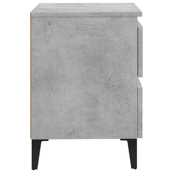 Nachttische 2 Stk. Betongrau 40x35x50 cm Holzwerkstoff