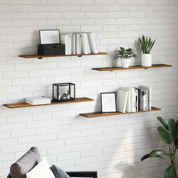 ARDEBO.de - Regalbrett 3 Ebenen 4 stk. 100 x 20 x 1.5 cm Holzwerkstoff