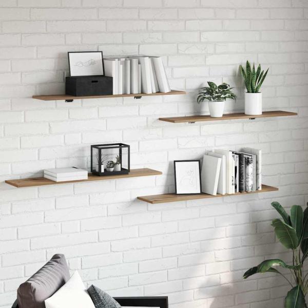 ARDEBO.de - Regalbrett 3 Ebenen 4 stk. 100 x 20 x 1.5 cm Holzwerkstoff