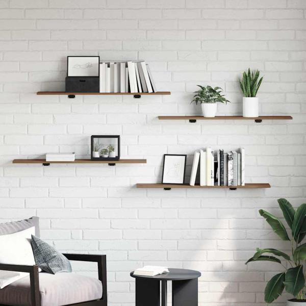 Regalbrett 3 Ebenen 4 stk. 100 x 20 x 1.5 cm Holzwerkstoff