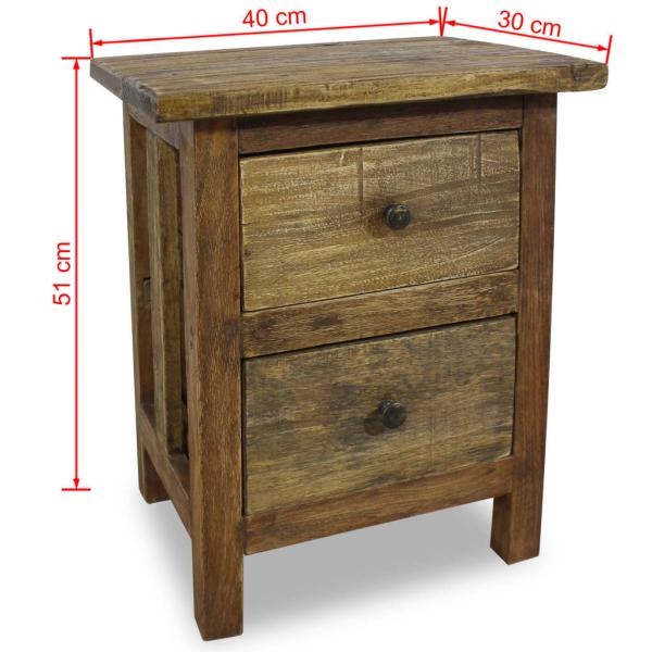 Nachttisch Massives Mahagoniholz 40x30x51 cm