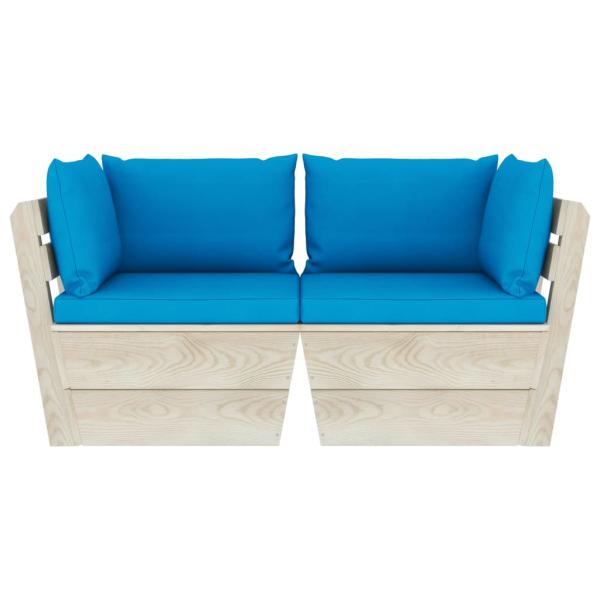 Garten-Palettensofa 2-Sitzer mit Kissen Fichtenholz