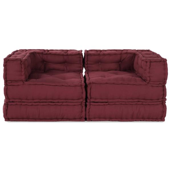 ARDEBO.de - Modulare Sofagarnitur 2 pcs Kastanienbraun 140 x 70 x 56 cm