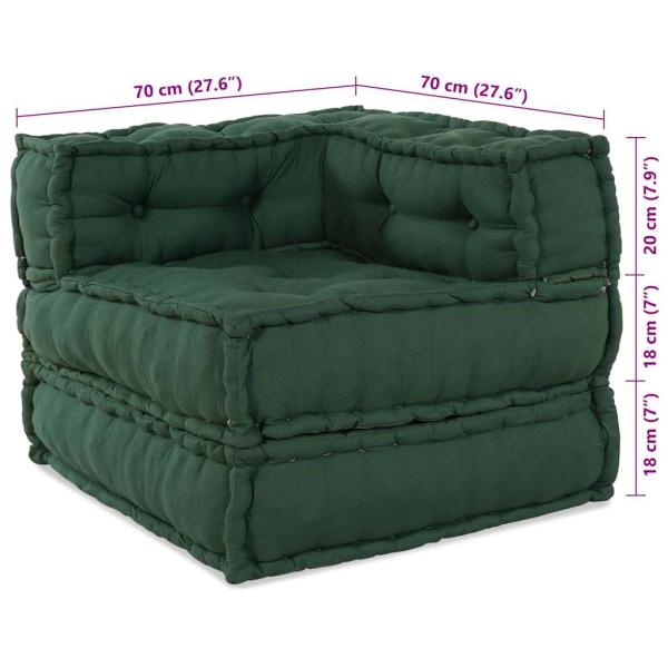 Modulare Sofagarnitur 3 pcs Grün Stoff