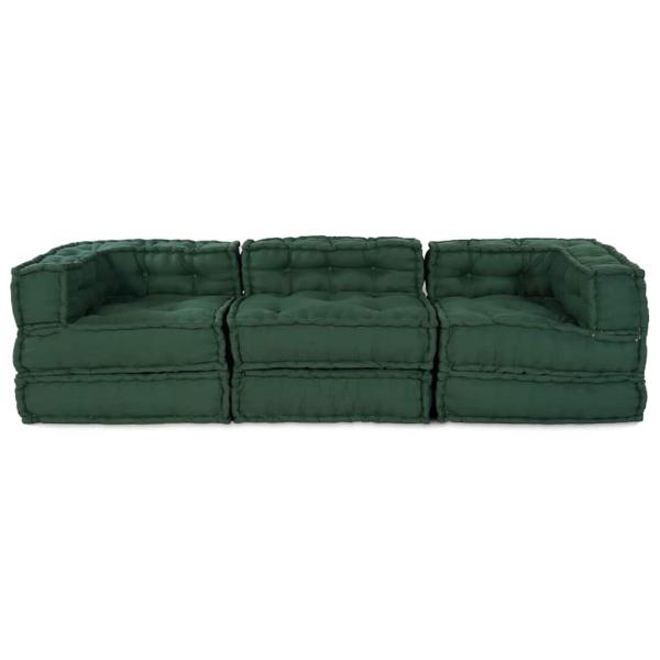 Modulare Sofagarnitur 3 pcs Grün Stoff