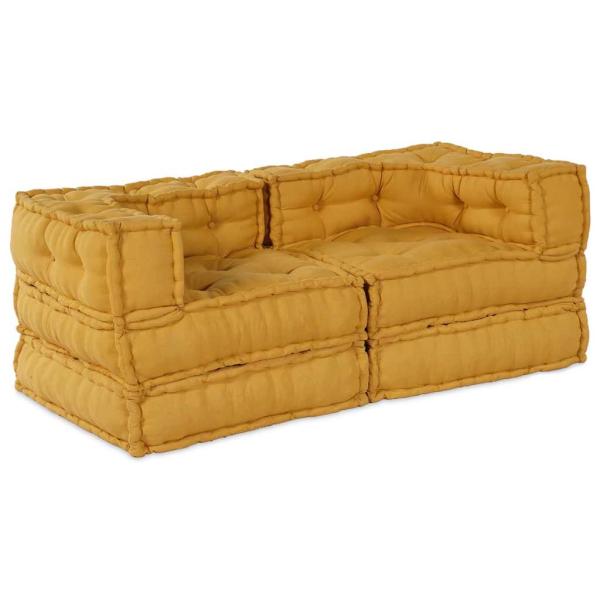 ARDEBO.de - Modulare Sofagarnitur 2 pcs Gelb 140 x 70 x 56 cm Stoff