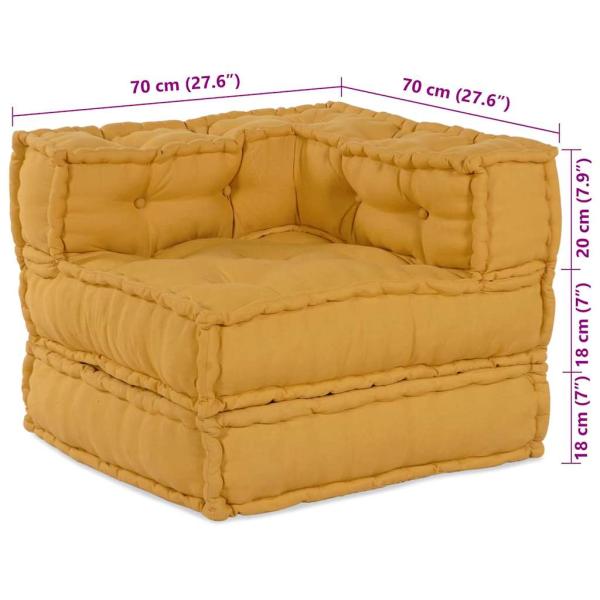 Modulare Sofagarnitur 3 pcs Gelb Stoff