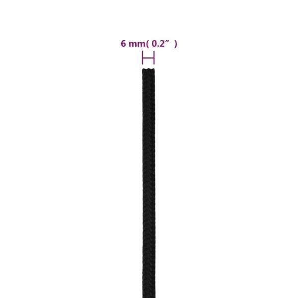 Arbeitsseil Schwarz 6 mm 25 m Polyester