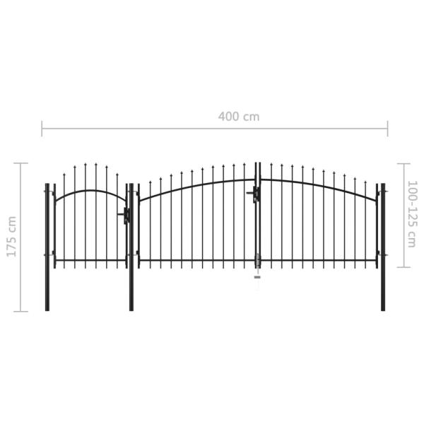 Gartentor Woerden Stahl 1,25 x 4 m Schwarz