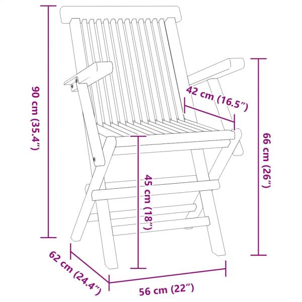 5-tlg. Garten-Essgruppe Klappbar Massivholz Teak
