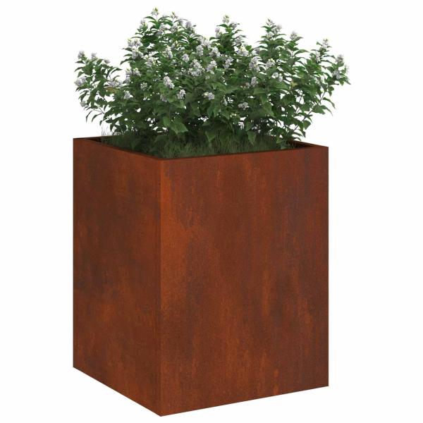 Garten-Pflanzgefäß Rostoptik 32 x 32 x 40 cm Wetterfeststahl