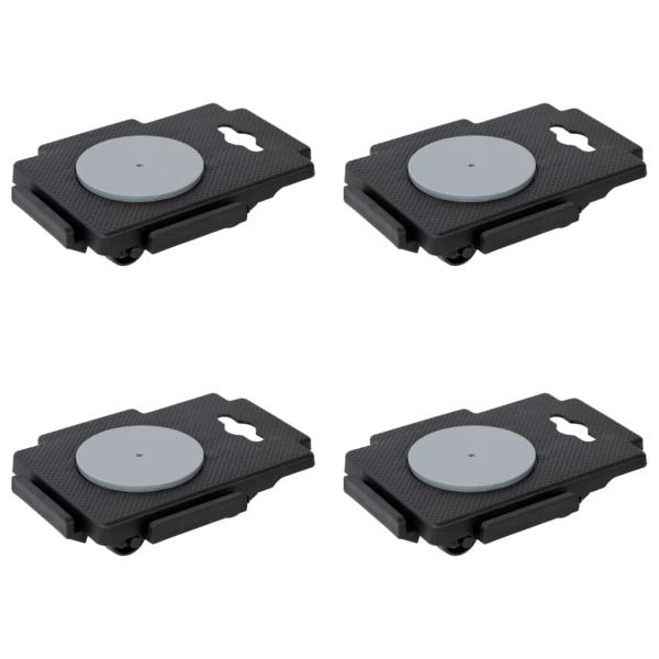 ARDEBO.de - Transportroller mit 8 Rollen 4 Stk. Schwarz Polypropylen 150 kg